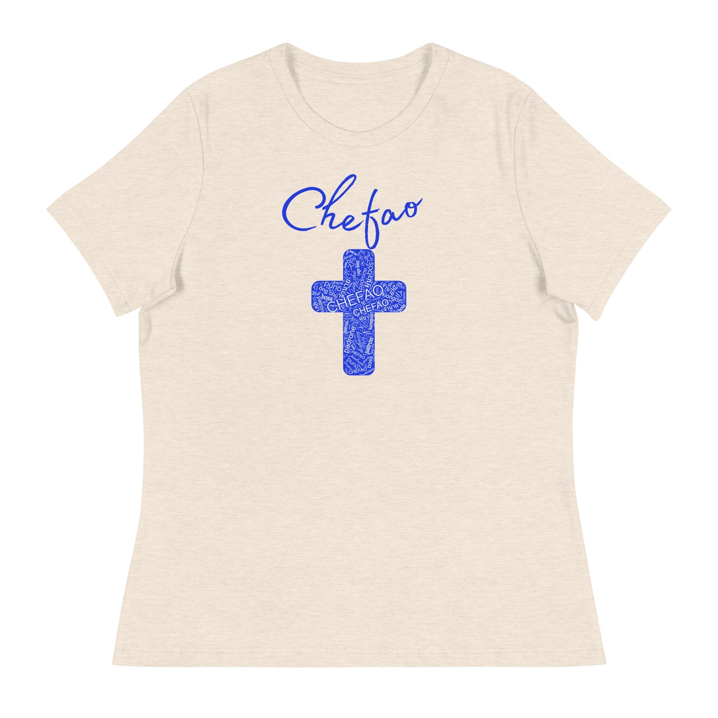 Chefao Cross I Blue, Women's Relaxed T-Shirt