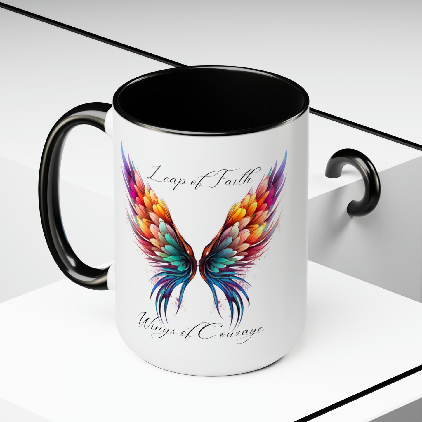 Leap of Faith, Wings of Courage, Coffee Mug, 15oz