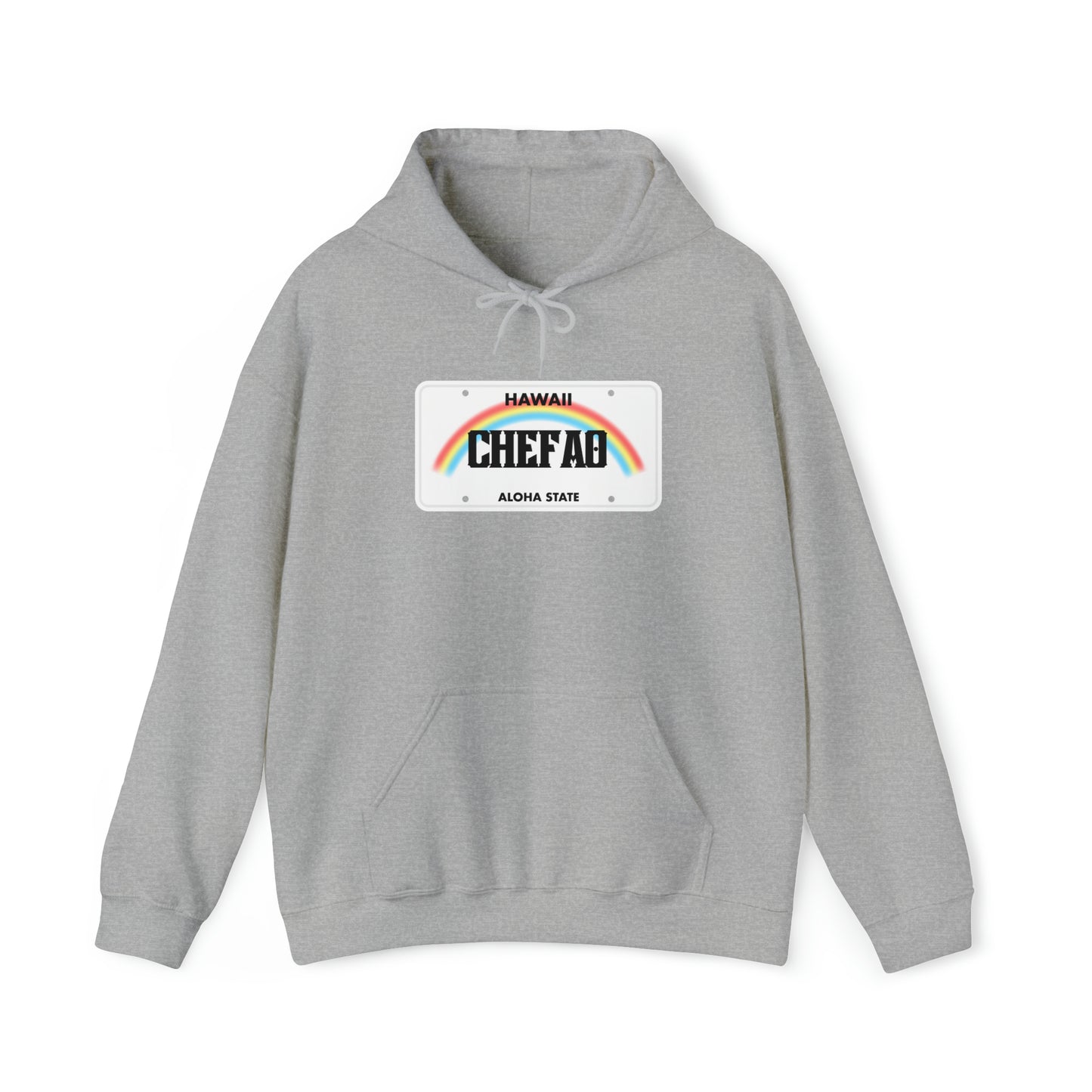 Chefao Hawaii License Plate I, Unisex Heavy Blend Hooded Sweatshirt