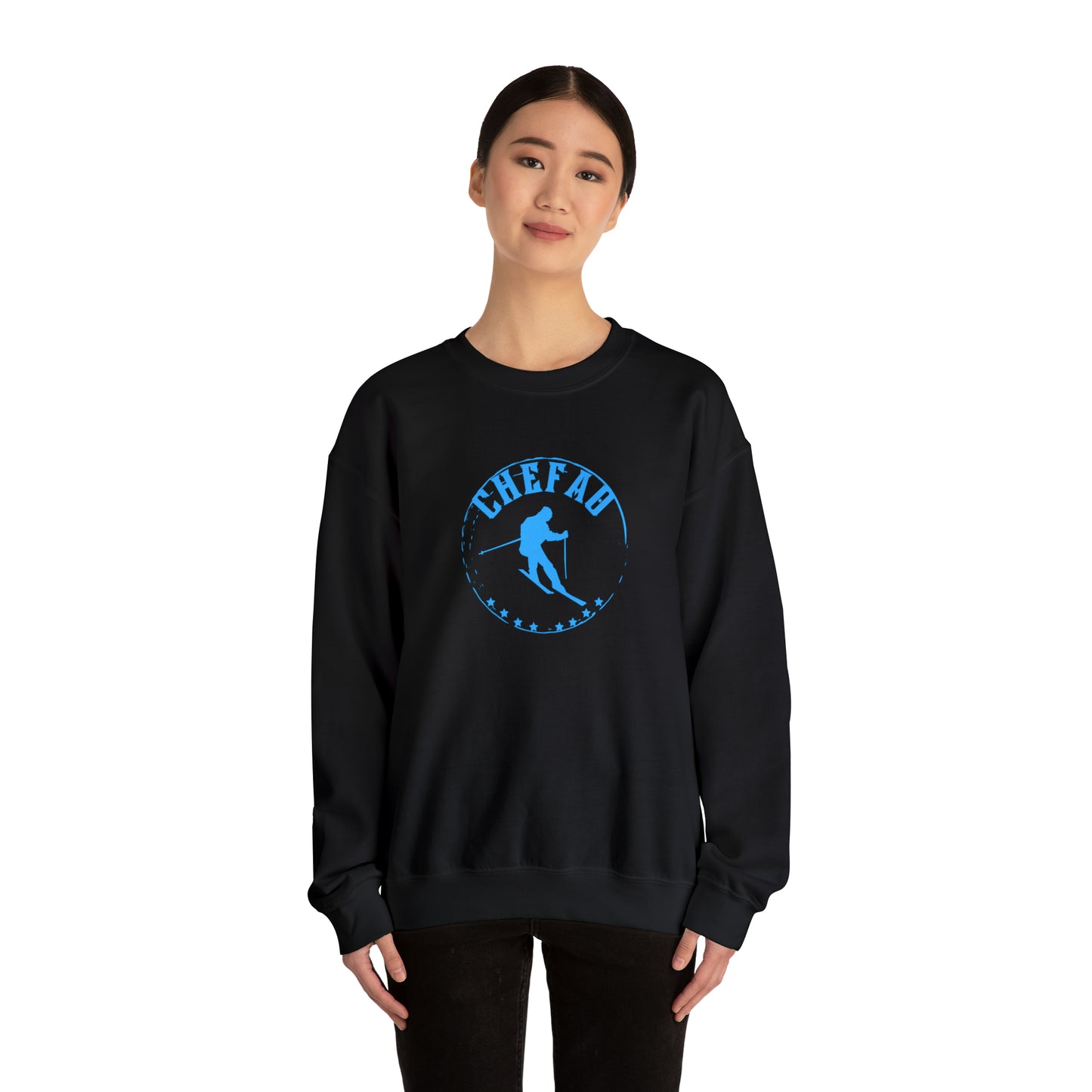 Chefao Skiing I, Unisex Heavy Blend Crewneck Sweatshirt