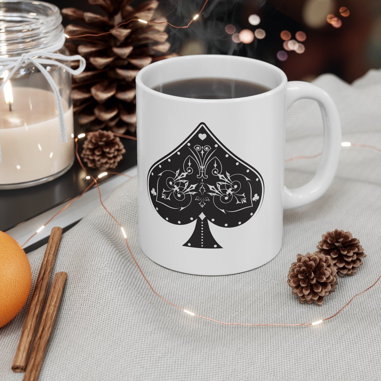 Ace of Spades I, White Coffee Mug, 11oz