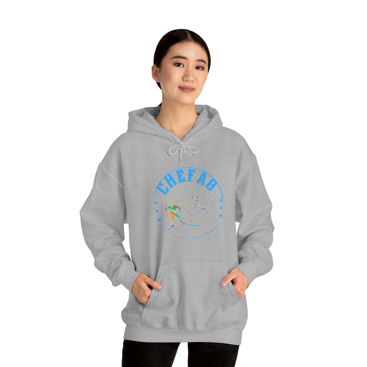 Chefao Cross Country Skiing II, Unisex Heavy Blend Hooded Sweatshirt