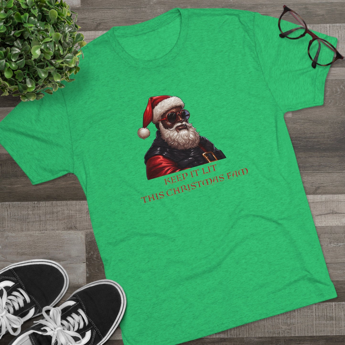 Keep It Lit This Christmas Fam, Unisex Tri-Blend Crew Tee