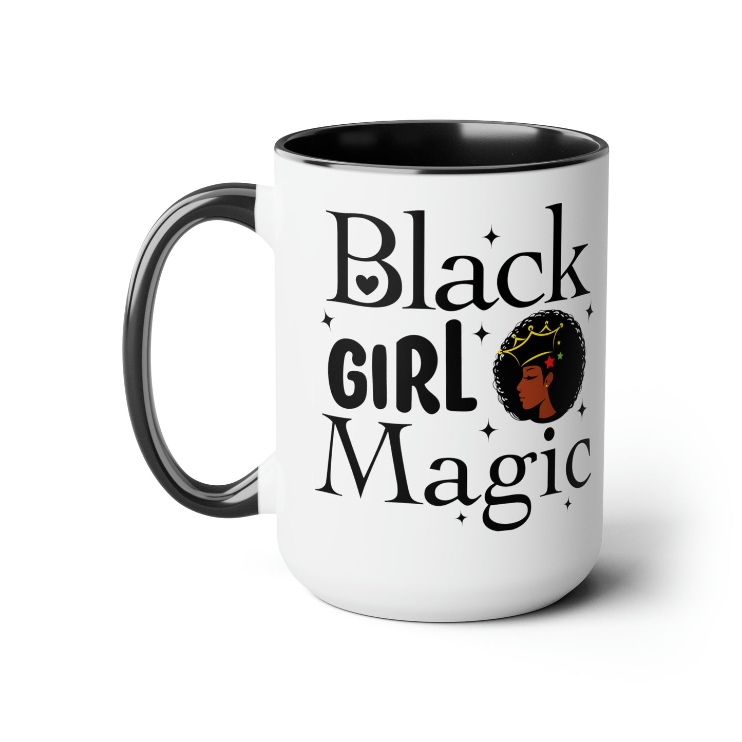 Chefao Black Girl Magic I, Two-Tone Coffee Mugs, 15oz