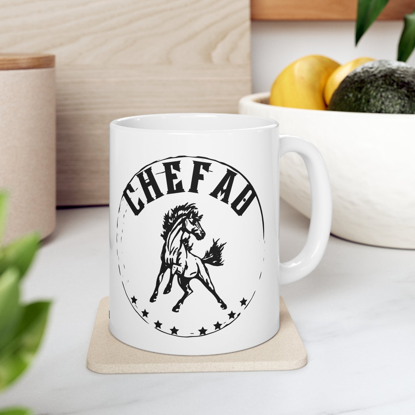 Chefao Horse II, White Coffee Mug, 11oz