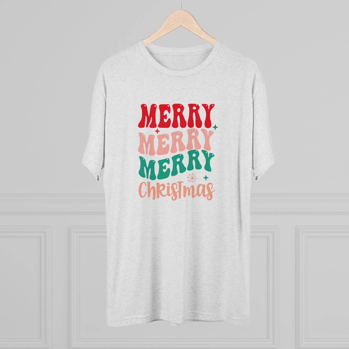 Merry Christmas II, Unisex Tri-Blend Crew Tee