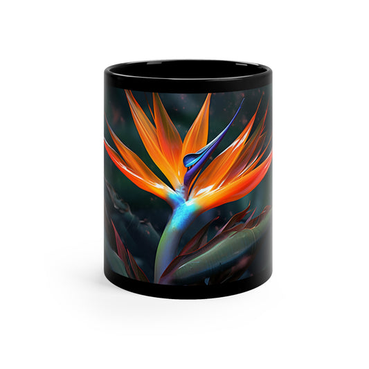 Bird of Paradise, 11oz Black Coffee Mug