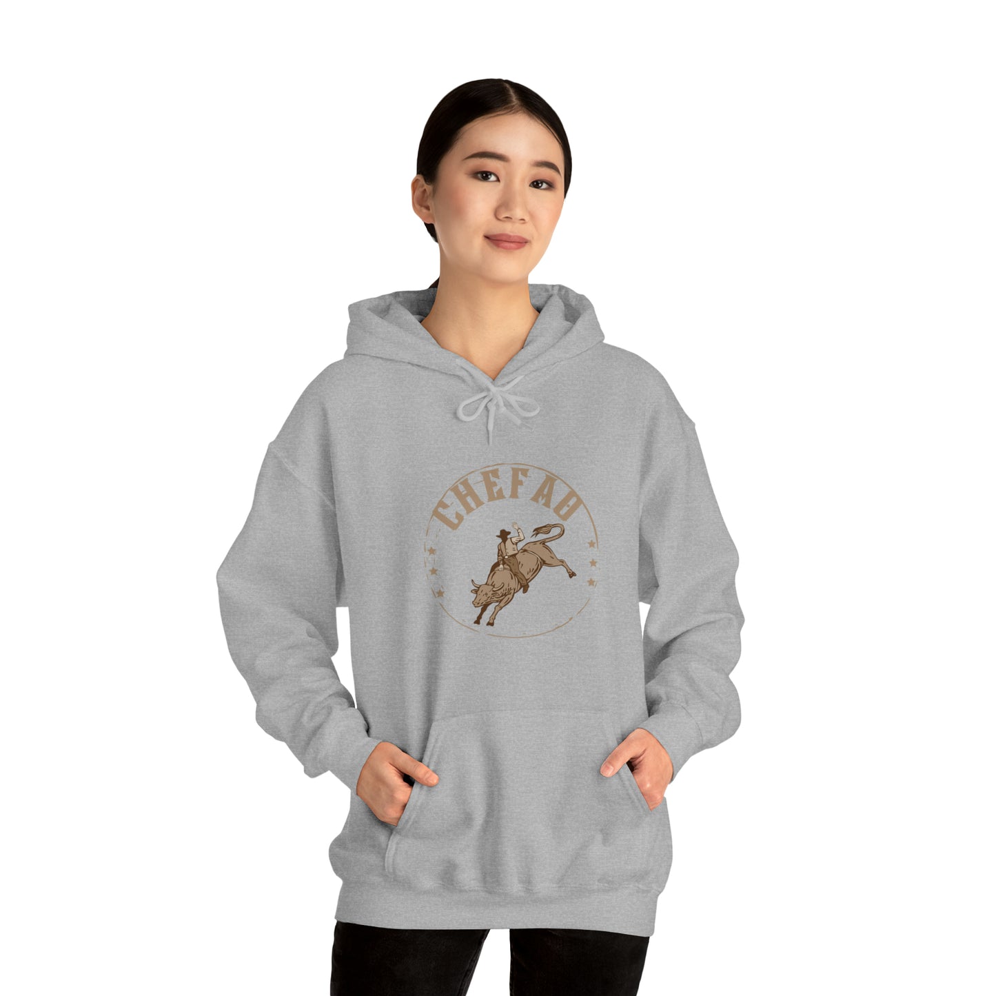 Chefao Bull Riding I, Unisex Heavy Blend Hooded Sweatshirt