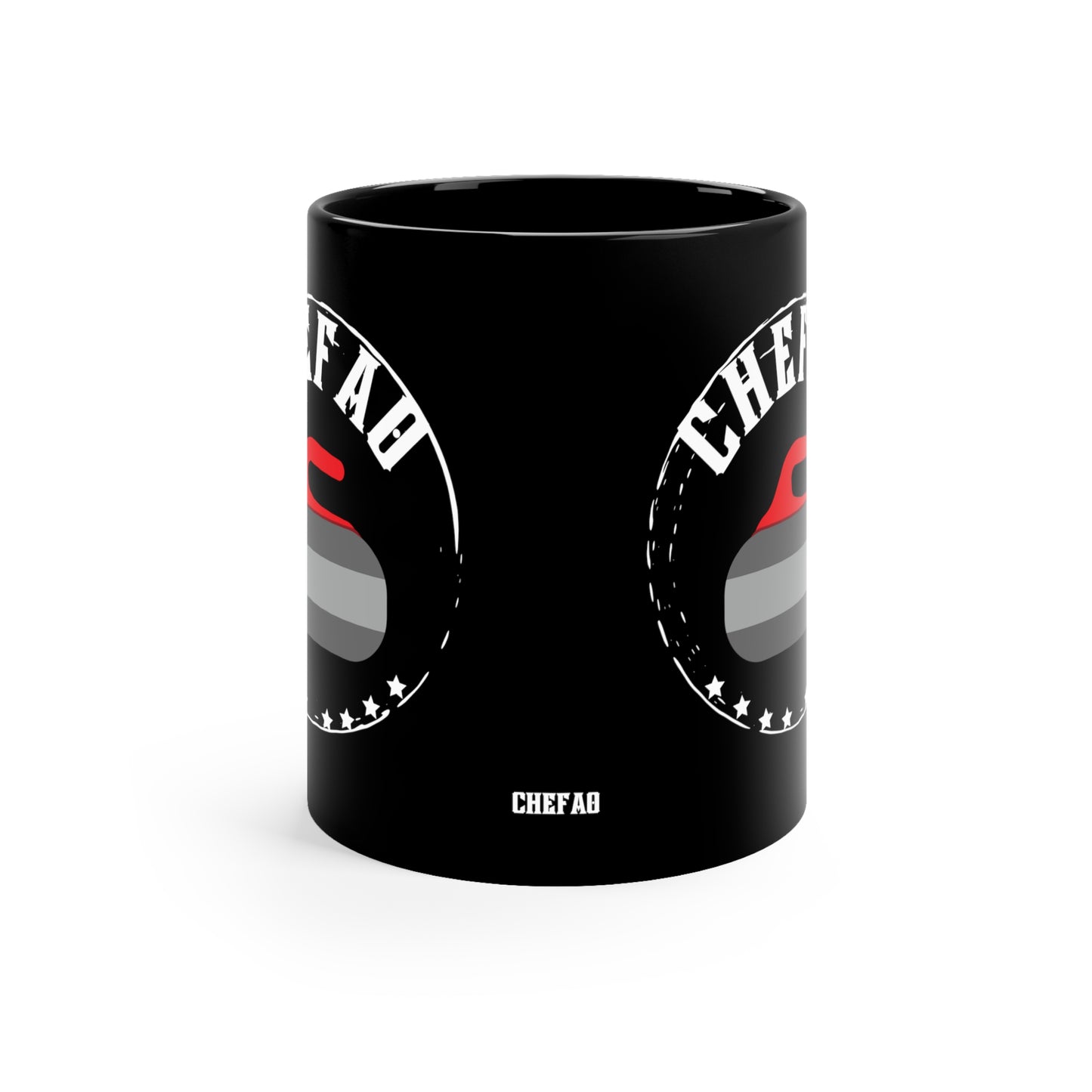 Chefao Curling I, Black Coffee Mug, 11oz