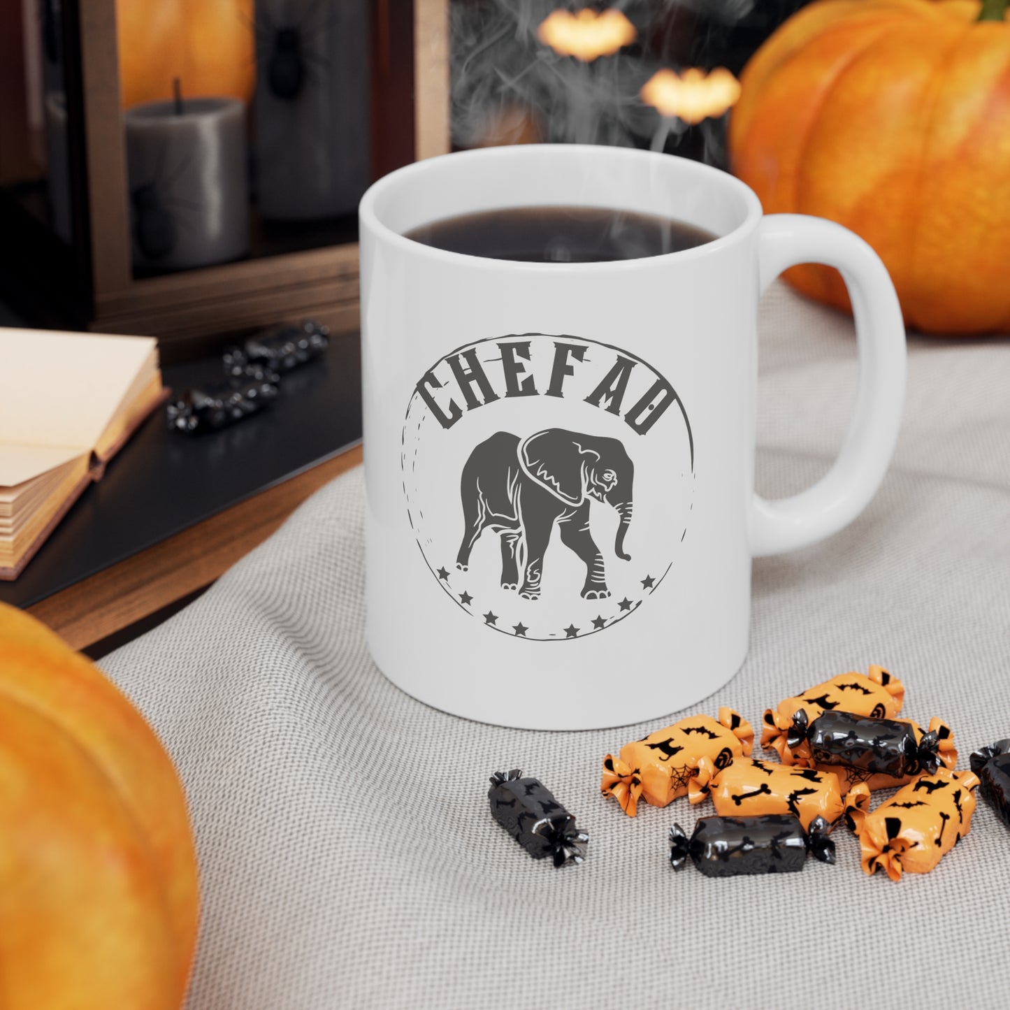 Chefao Elephant II, White Coffee Mug, 11oz