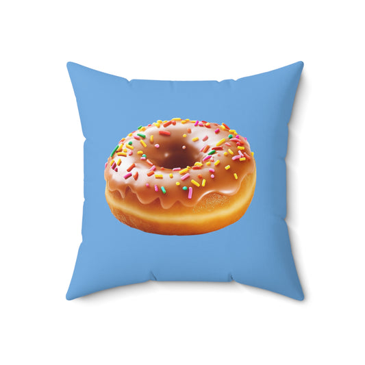 Sprinkled Donut, Spun Polyester Square Pillow