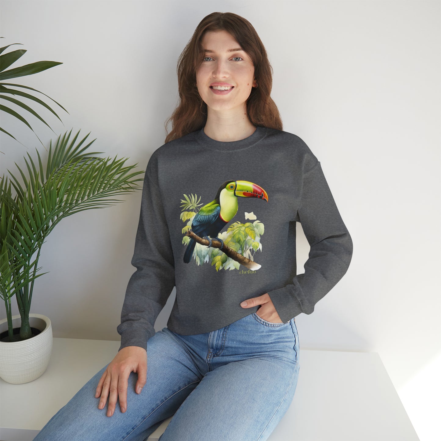 Keel Billed Toucan I, Unisex Heavy Blend Crewneck Sweatshirt