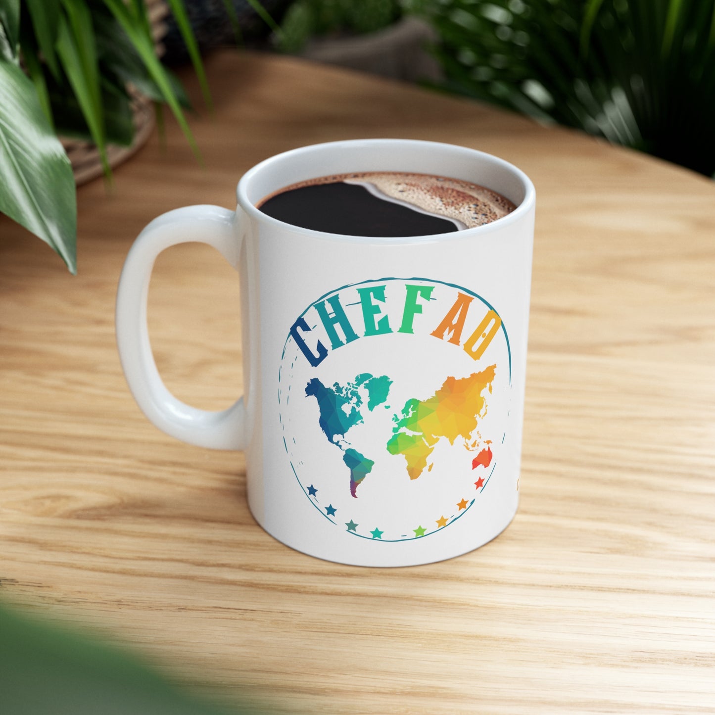 Chefao World I, White Coffee Mug, 11oz