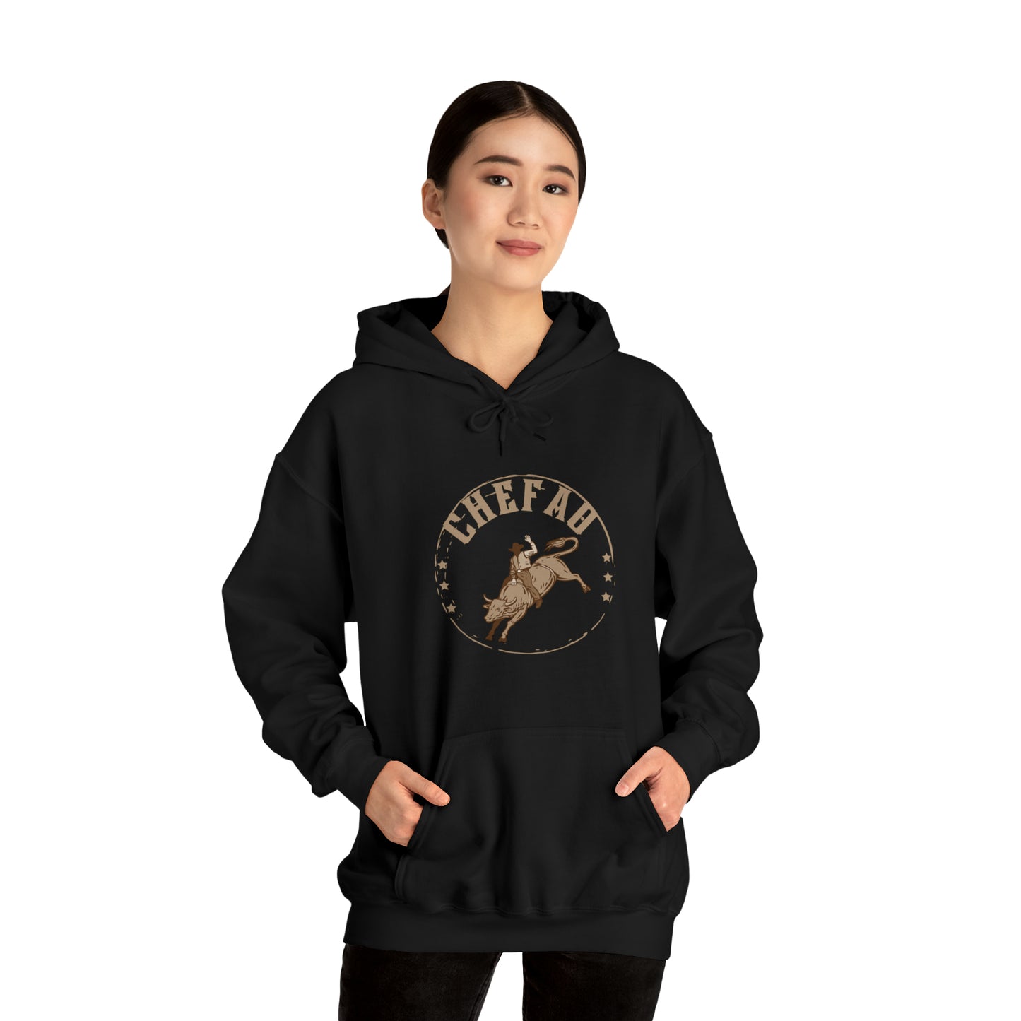 Chefao Bull Riding I, Unisex Heavy Blend Hooded Sweatshirt