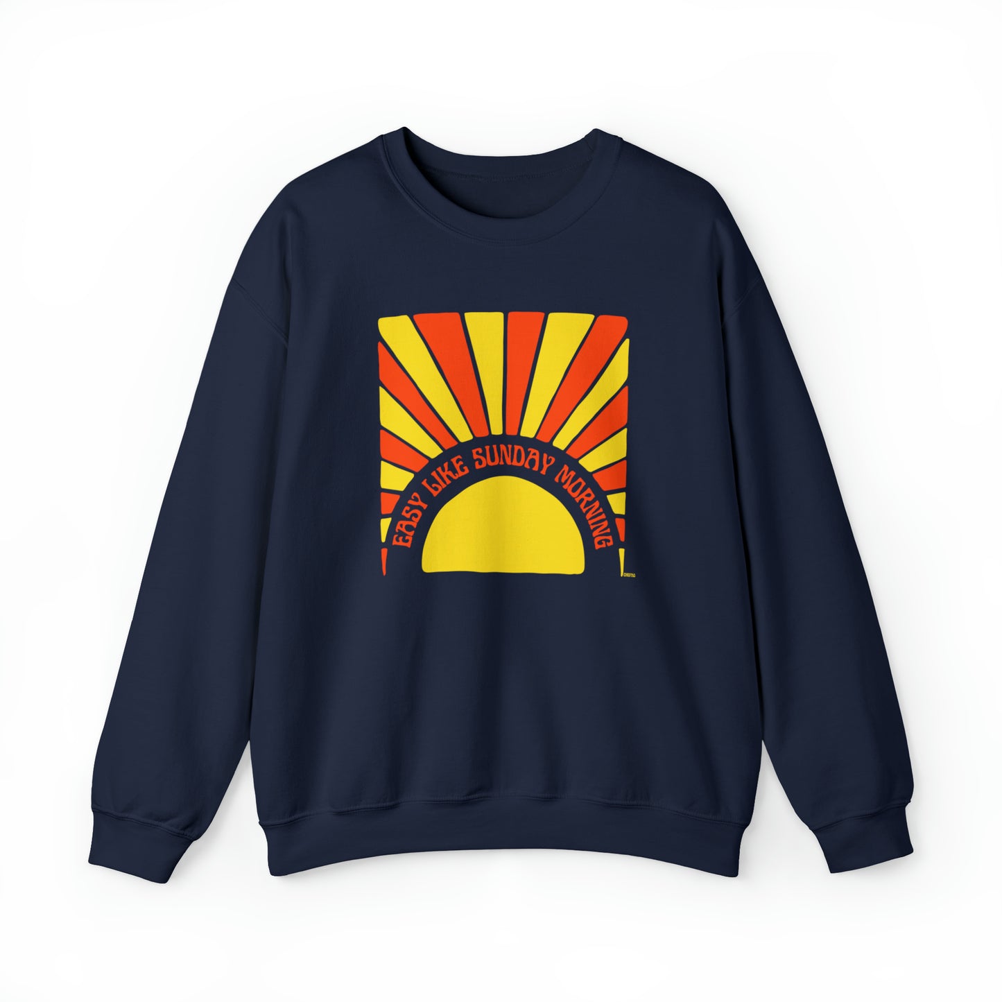 Easy Like Sunday Morning Orange & Yellow, Unisex Heavy Blend Crewneck Sweatshirt