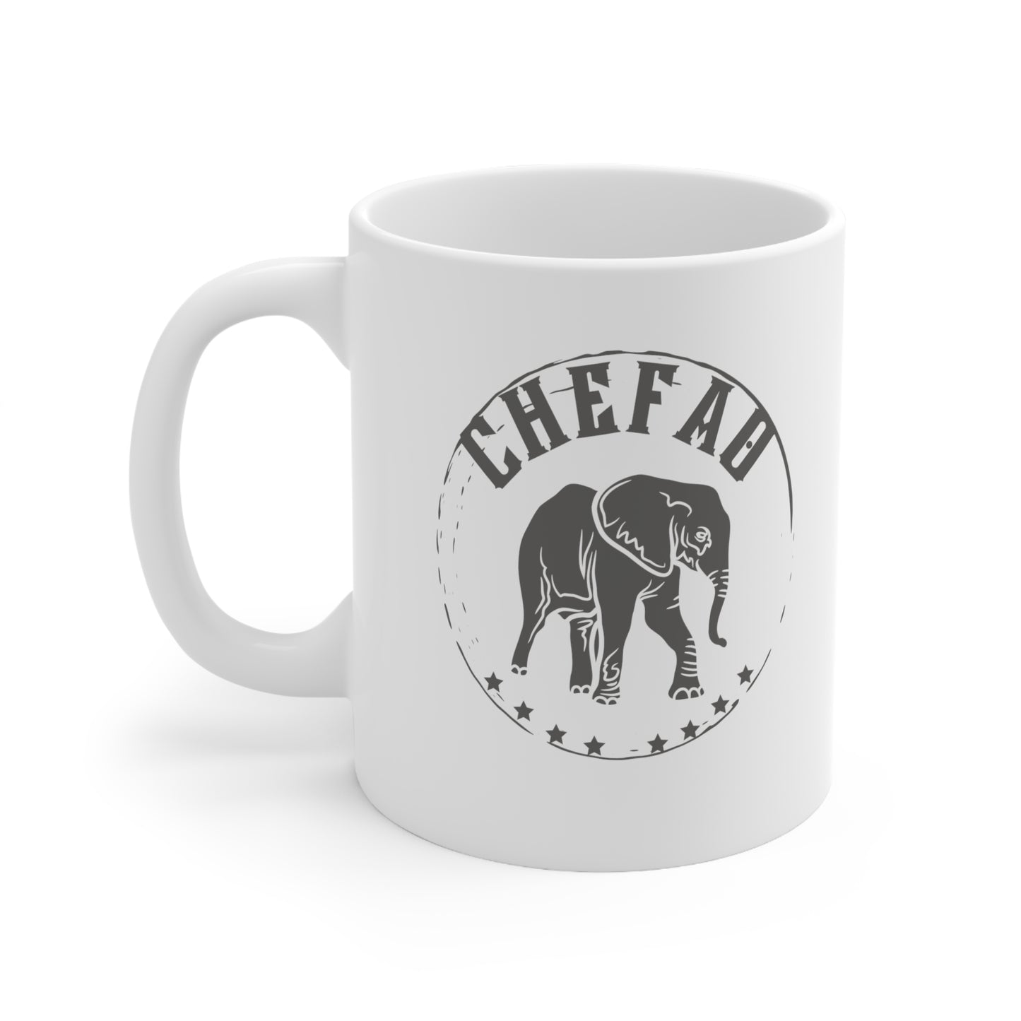 Chefao Elephant II, White Coffee Mug, 11oz