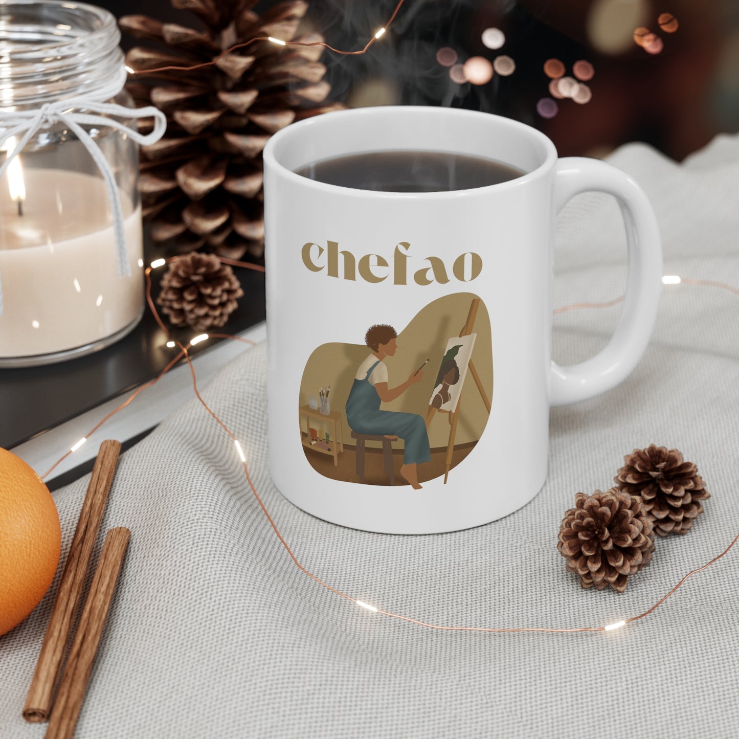 Chefao Artist I, White Coffee Mug, 11oz