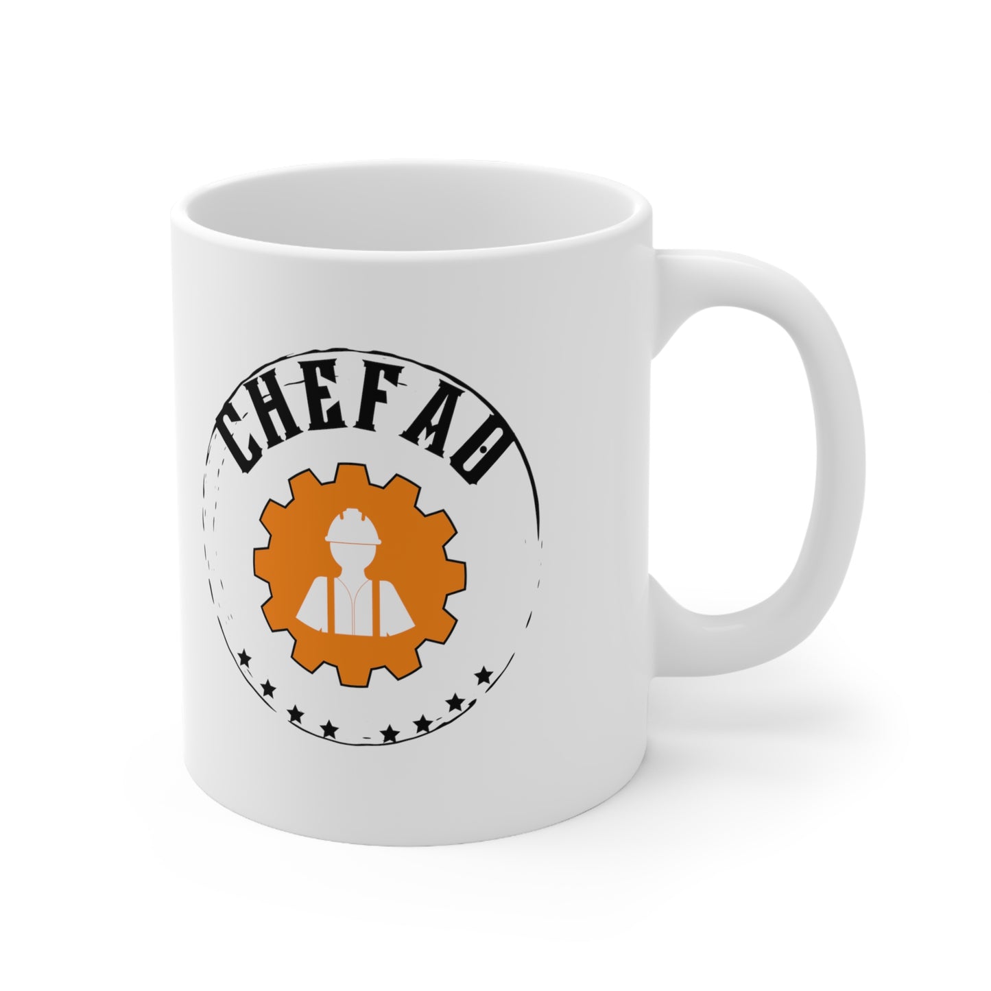 Chefao Construction I, White Coffee Mug, 11oz