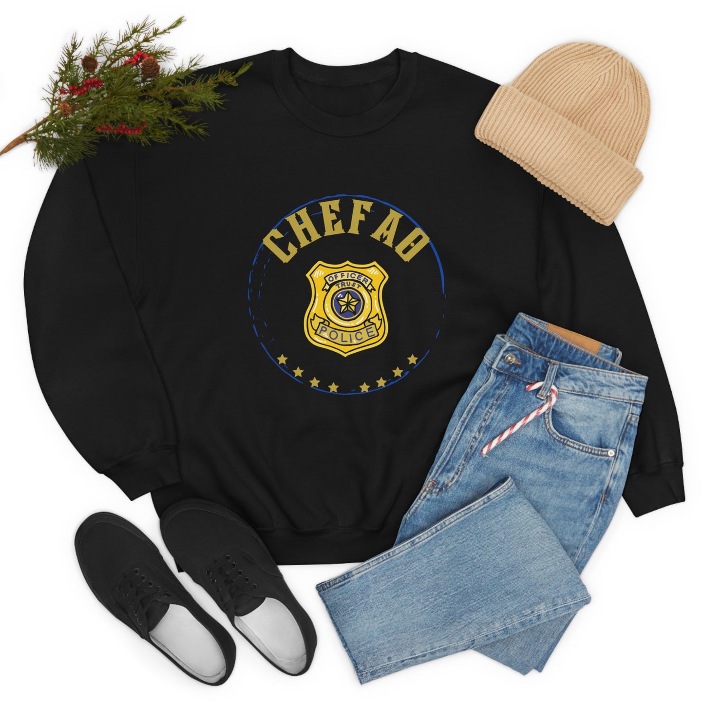 Chefao Police I, Unisex Heavy Blend Crewneck Sweatshirt