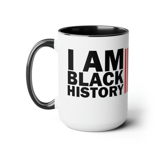 Chefao I Am Black History I, Two-Tone Coffee Mugs, 15oz