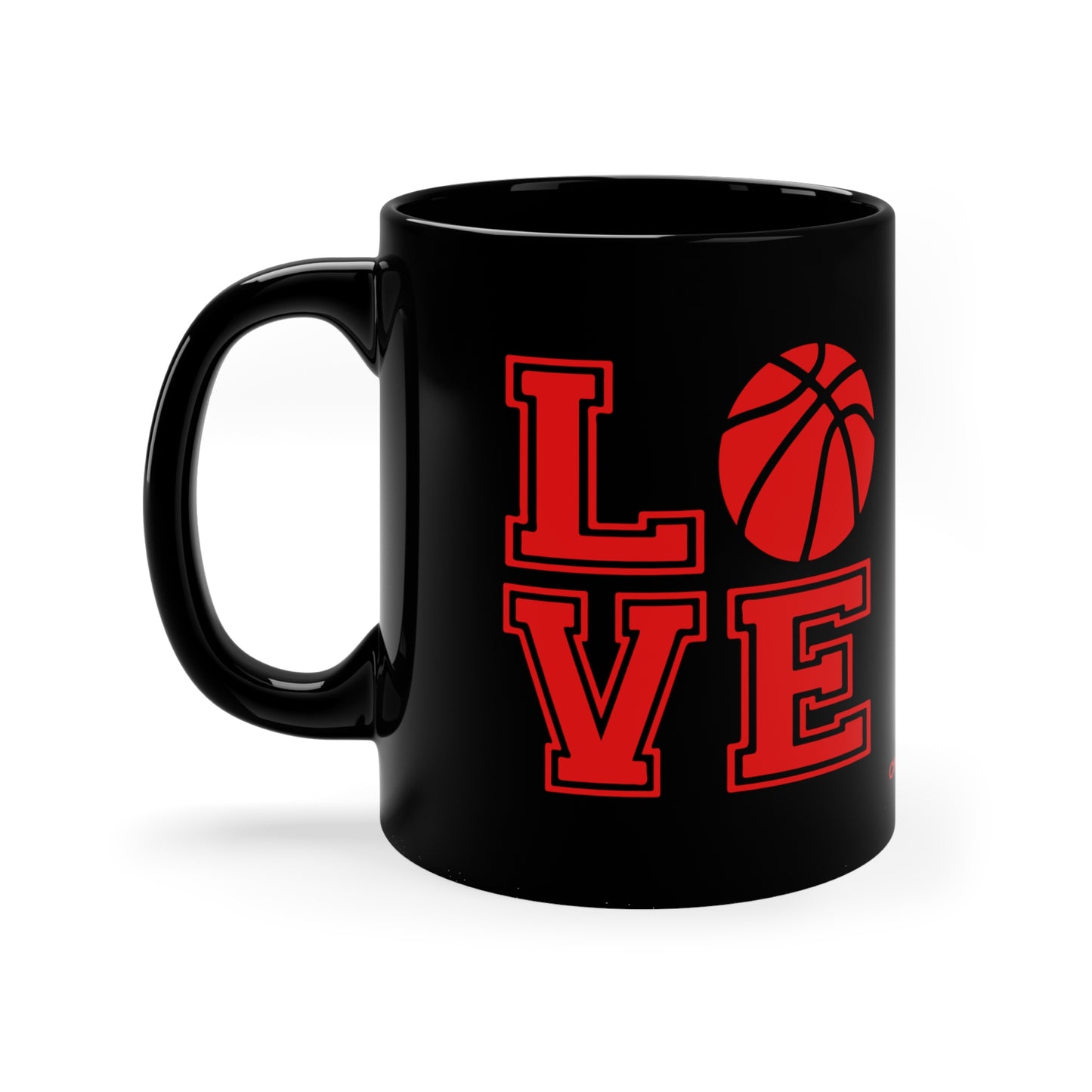 Chefao Love Basketball I, Black Coffee Mug, 11oz