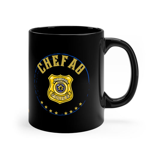 Chefao Police I, Black Coffee Mug, 11oz