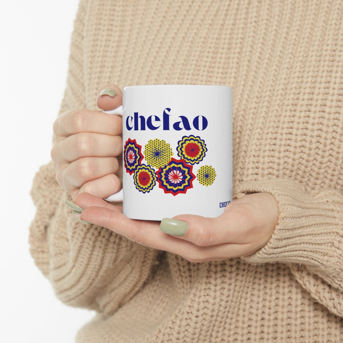 Chefao Paper Fans I, White Coffee Mug, 11oz