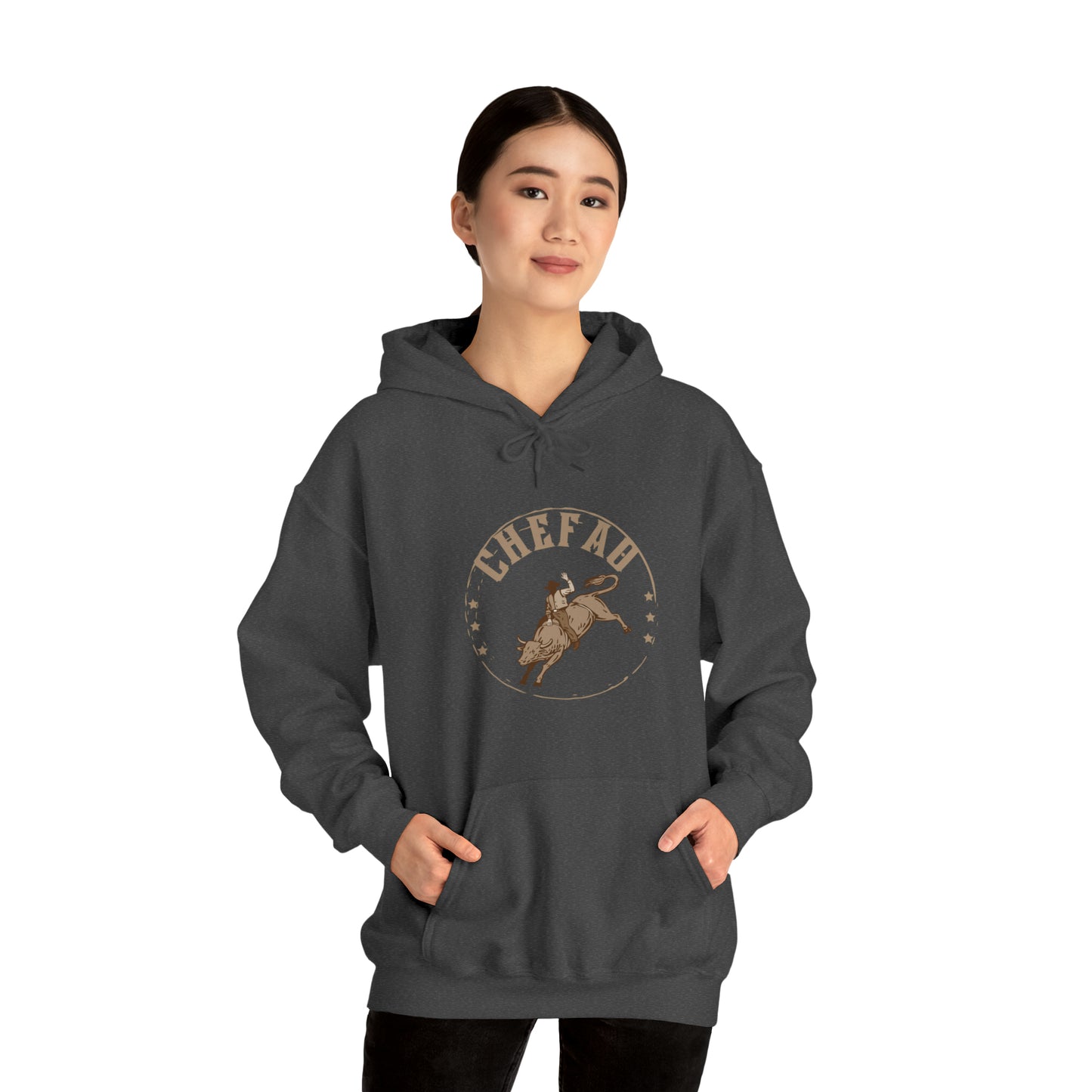 Chefao Bull Riding I, Unisex Heavy Blend Hooded Sweatshirt