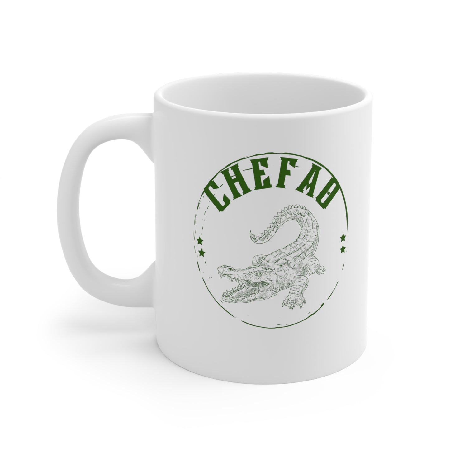 Chefao Alligator I, White Coffee Mug, 11oz