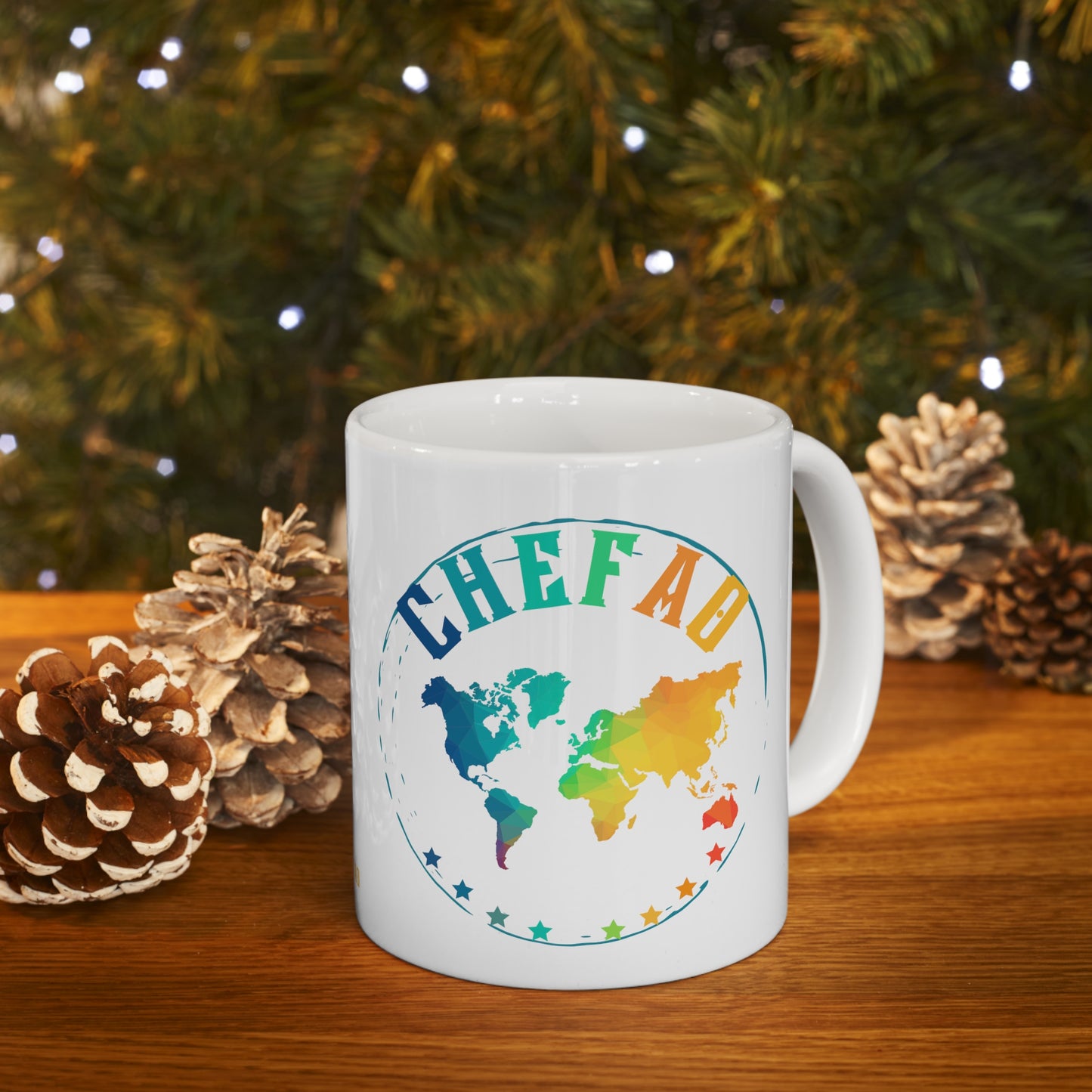 Chefao World I, White Coffee Mug, 11oz