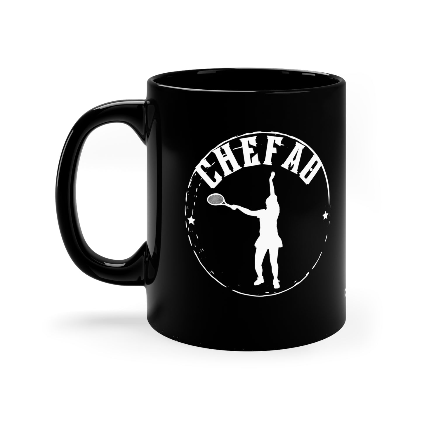 Chefao Tennis I, Black Coffee Mug, 11oz