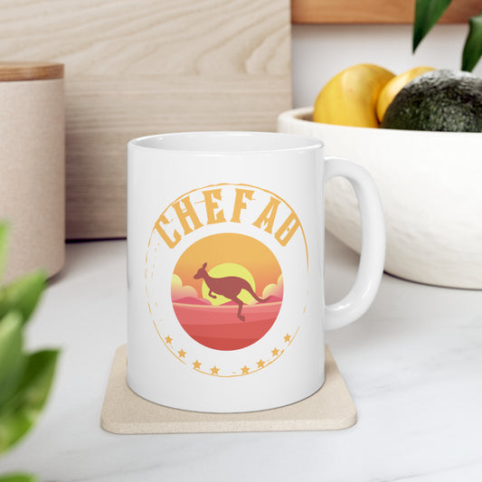 Chefao Kangaroo I, White Coffee Mug, 11oz