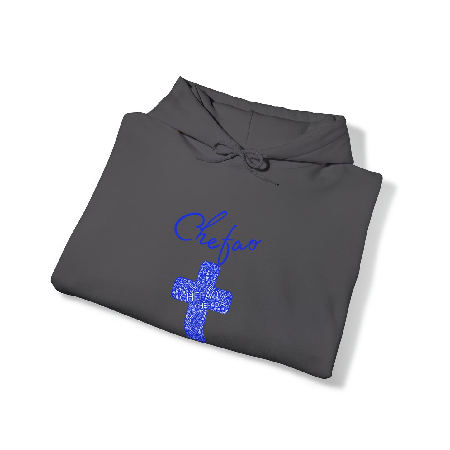 Chefao Cross I Blue, Unisex Heavy Blend™ Hooded Sweatshirt