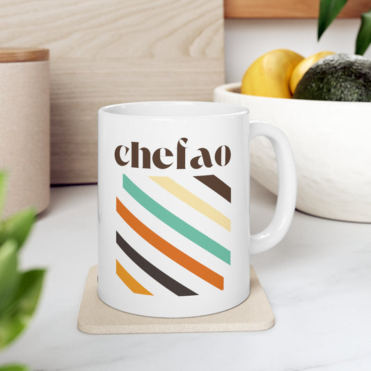 Chefao Retro III, White Coffee Mug, 11oz