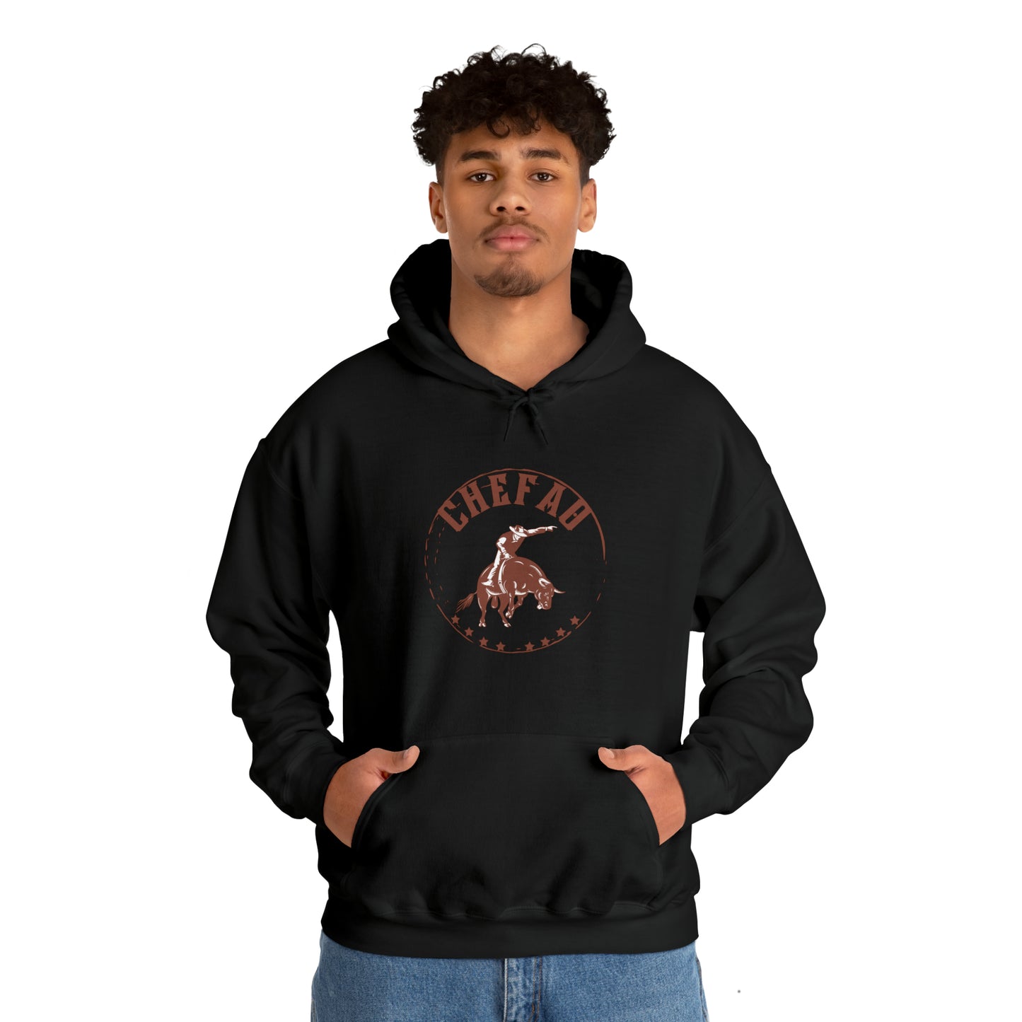 Chefao Bull Riding II, Unisex Heavy Blend Hooded Sweatshirt