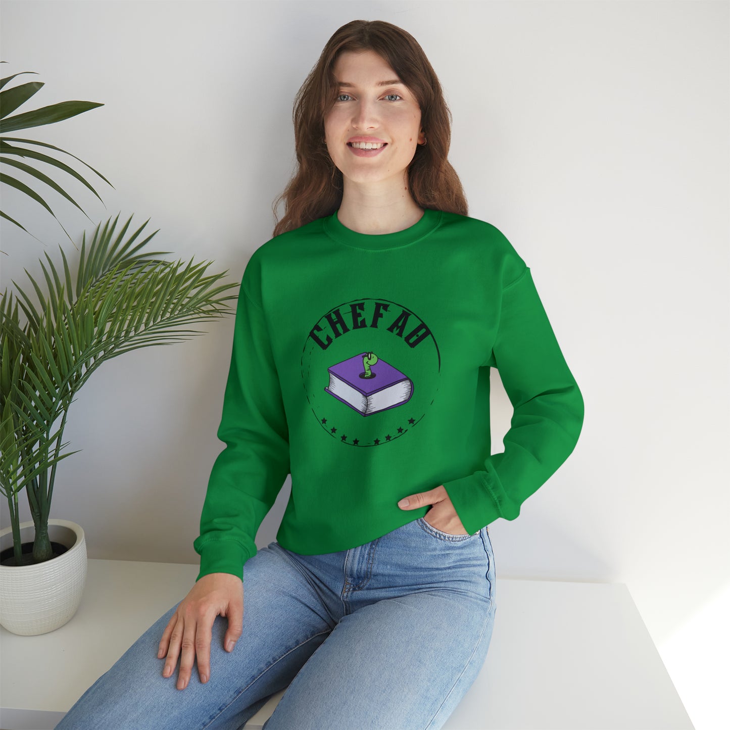 Chefao Bookworm I, Unisex Heavy Blend Crewneck Sweatshirt