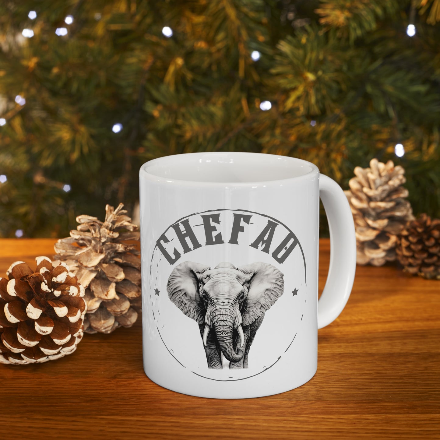 Chefao Elephant I, White Coffee Mug, 11oz