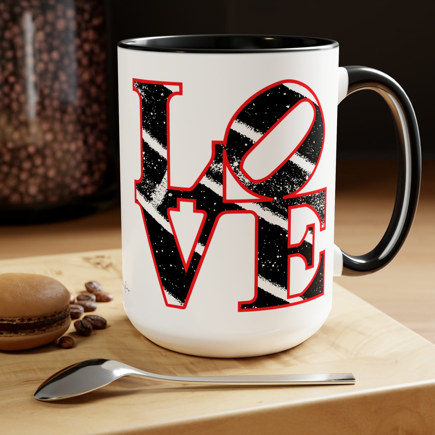 Chefao Love Blocks I, Two-Tone Coffee Mugs, 15oz