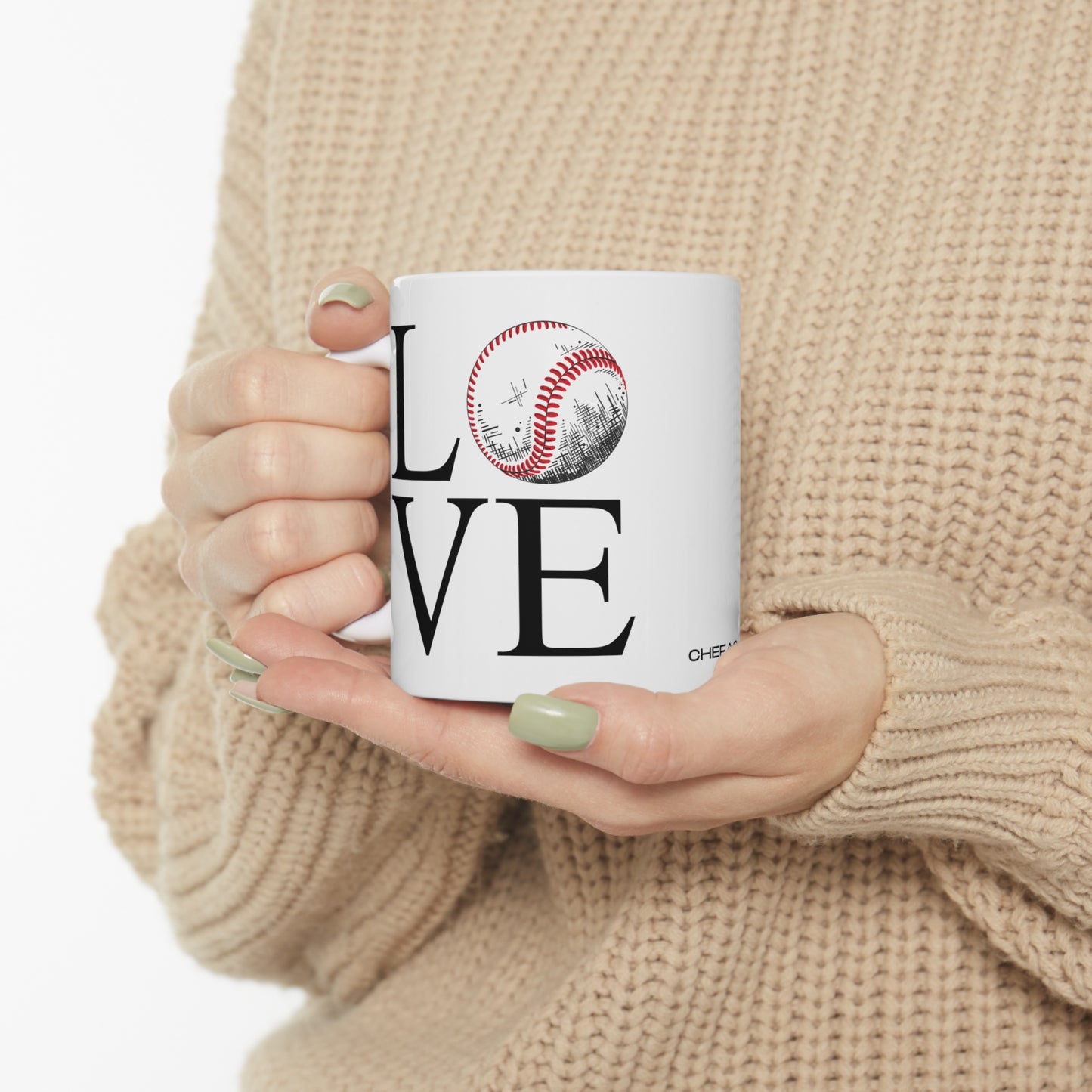 Chefao Love Baseball I, White Coffee Mug, 11oz