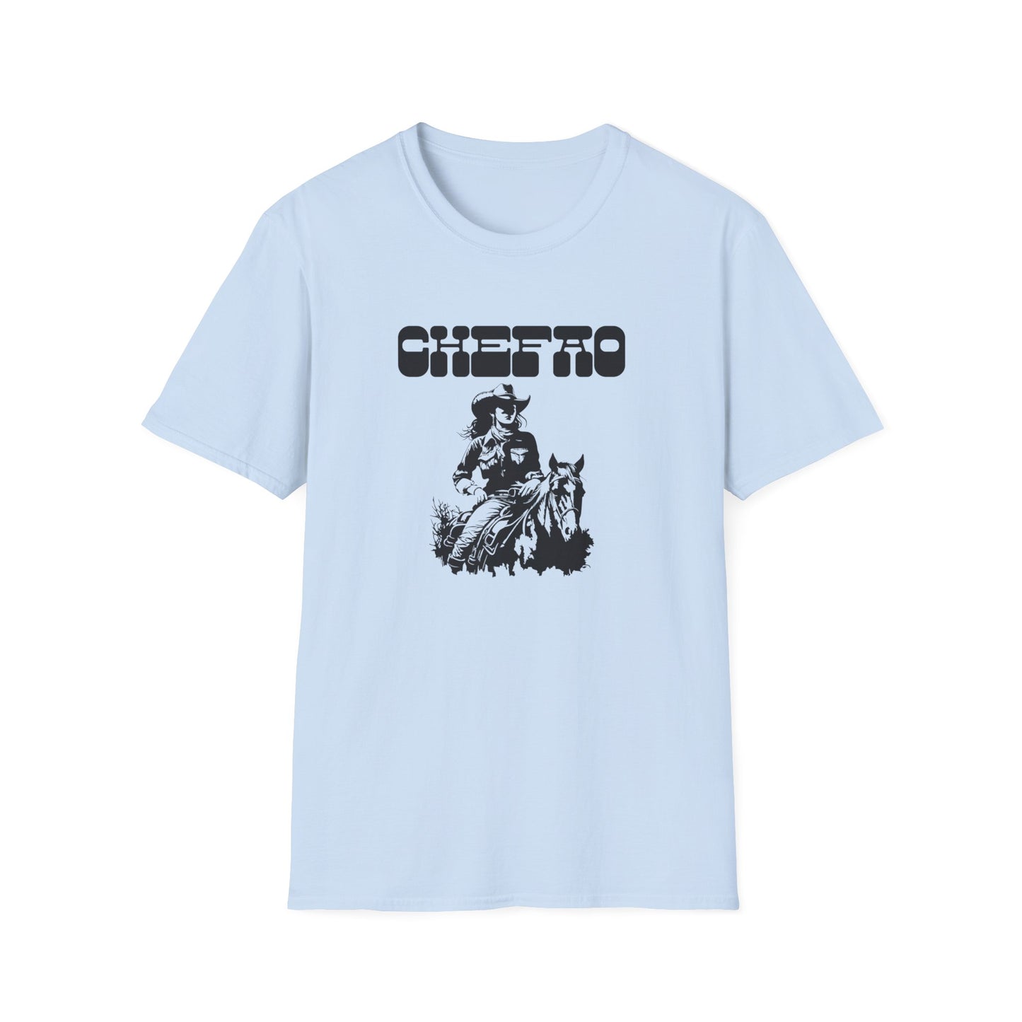 Chefao Cowgirl V, Unisex Softstyle T-Shirt