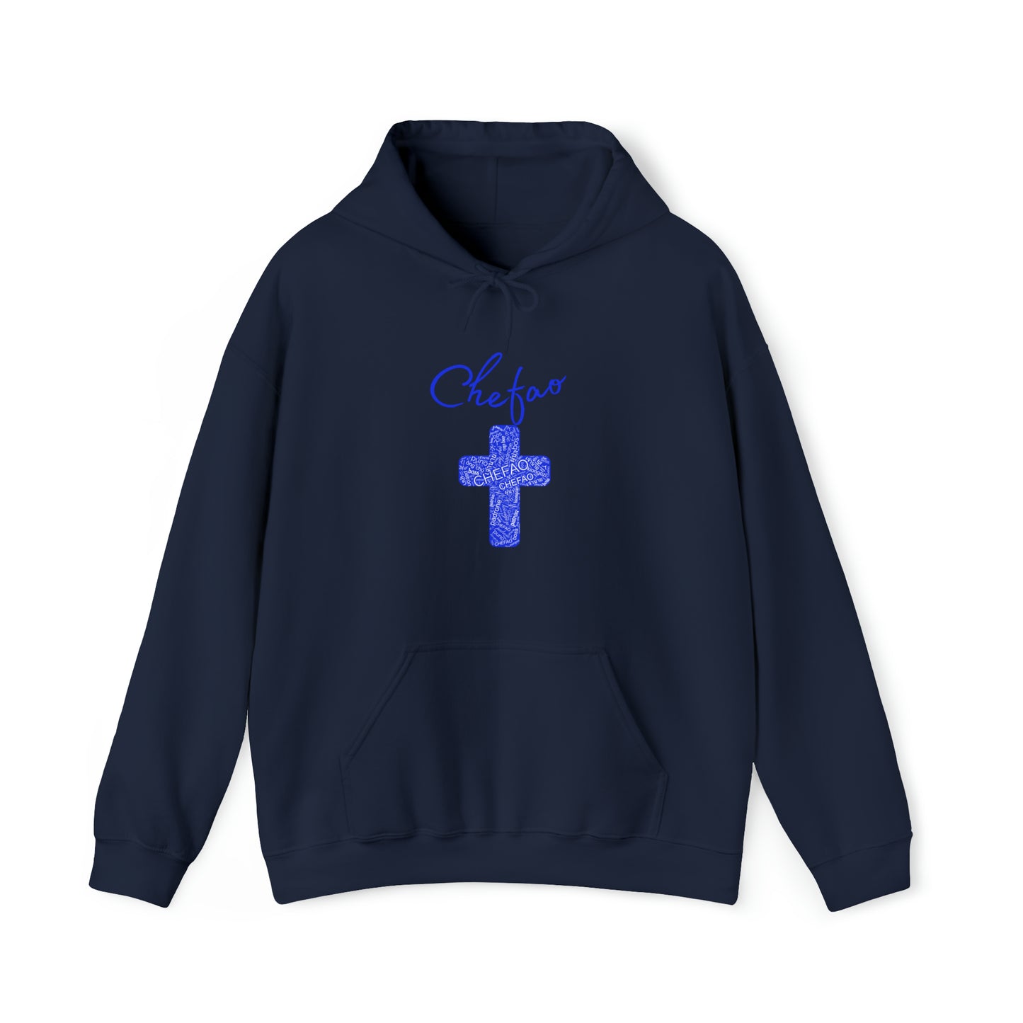 Chefao Cross I Blue, Unisex Heavy Blend™ Hooded Sweatshirt