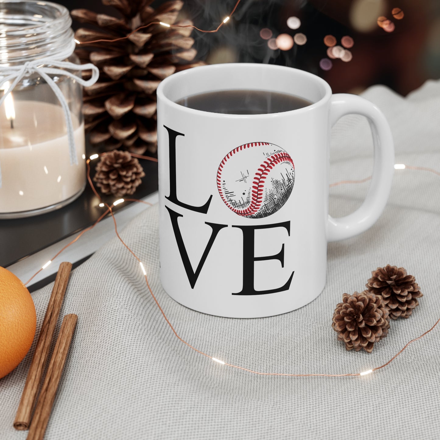 Chefao Love Baseball I, White Coffee Mug, 11oz