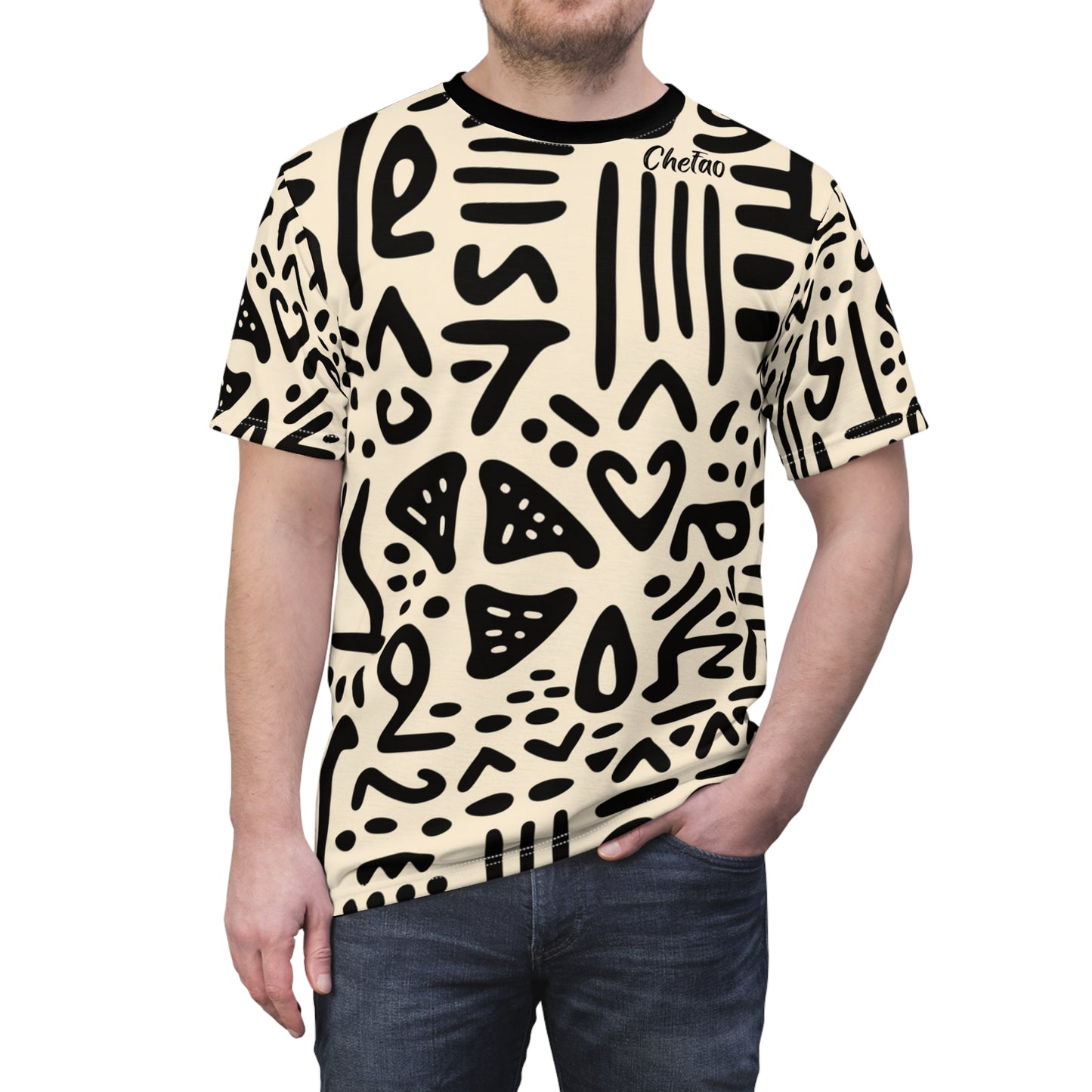 Chefao Bogolan Print I, Unisex Cut & Sew Tee