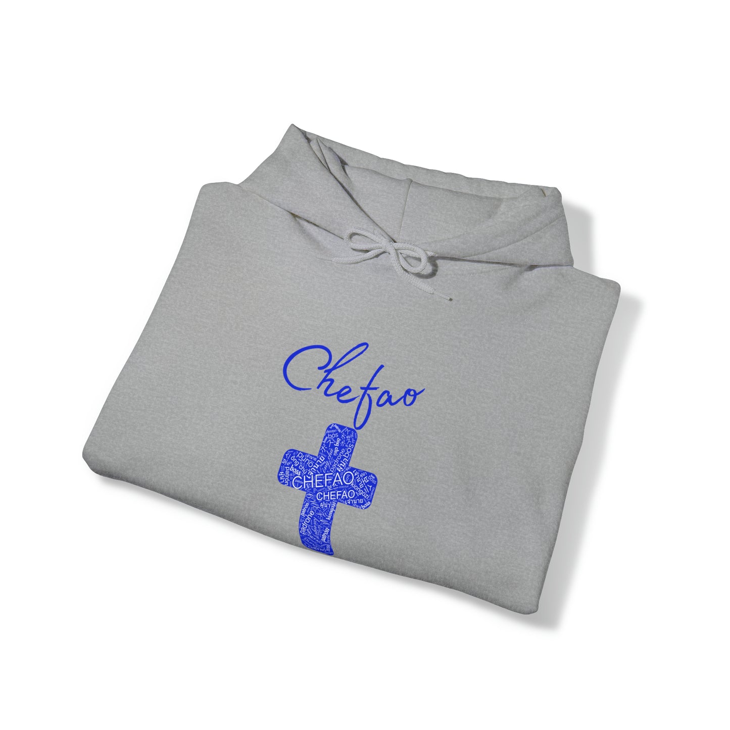 Chefao Cross I Blue, Unisex Heavy Blend™ Hooded Sweatshirt