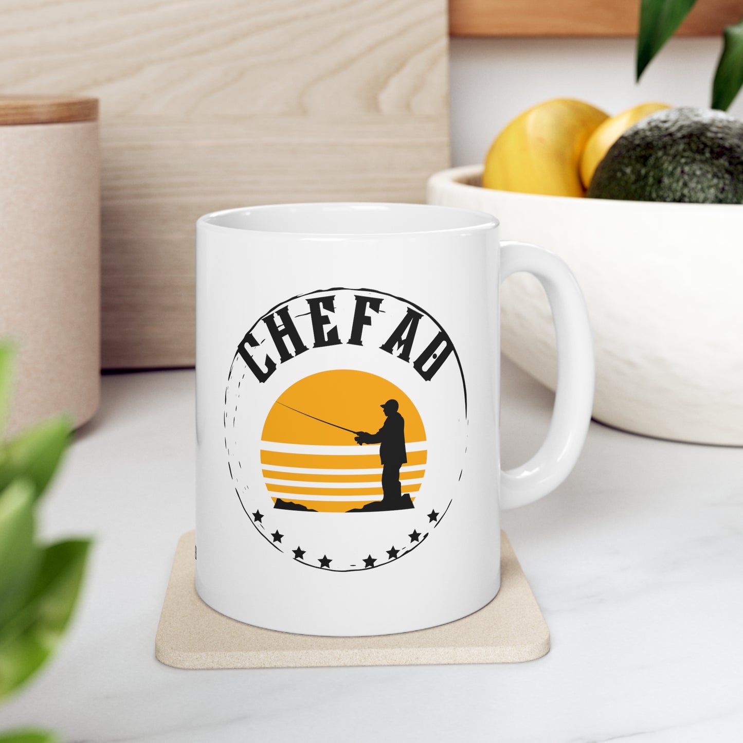 Chefao Fishing I, White Coffee Mug, 11oz