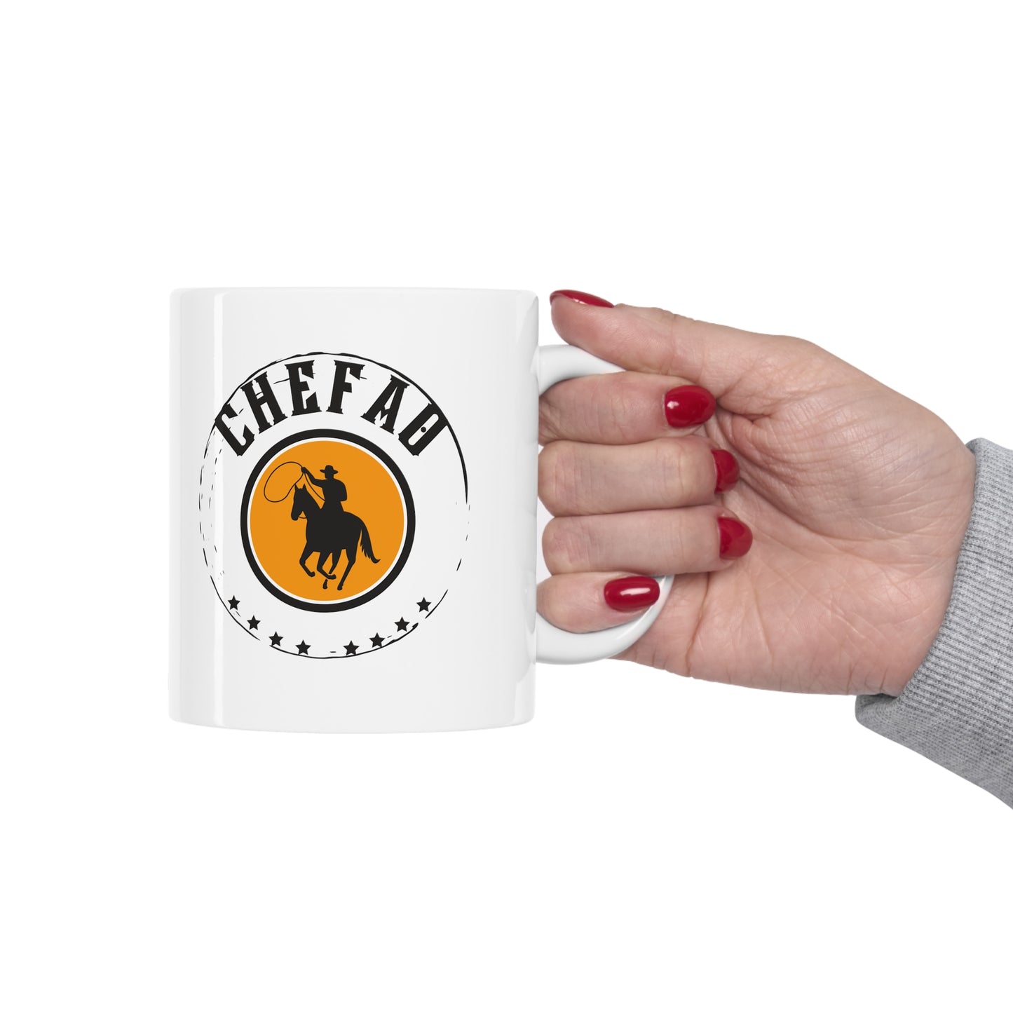 Chefao Cowboy II, White Coffee Mug, 11oz