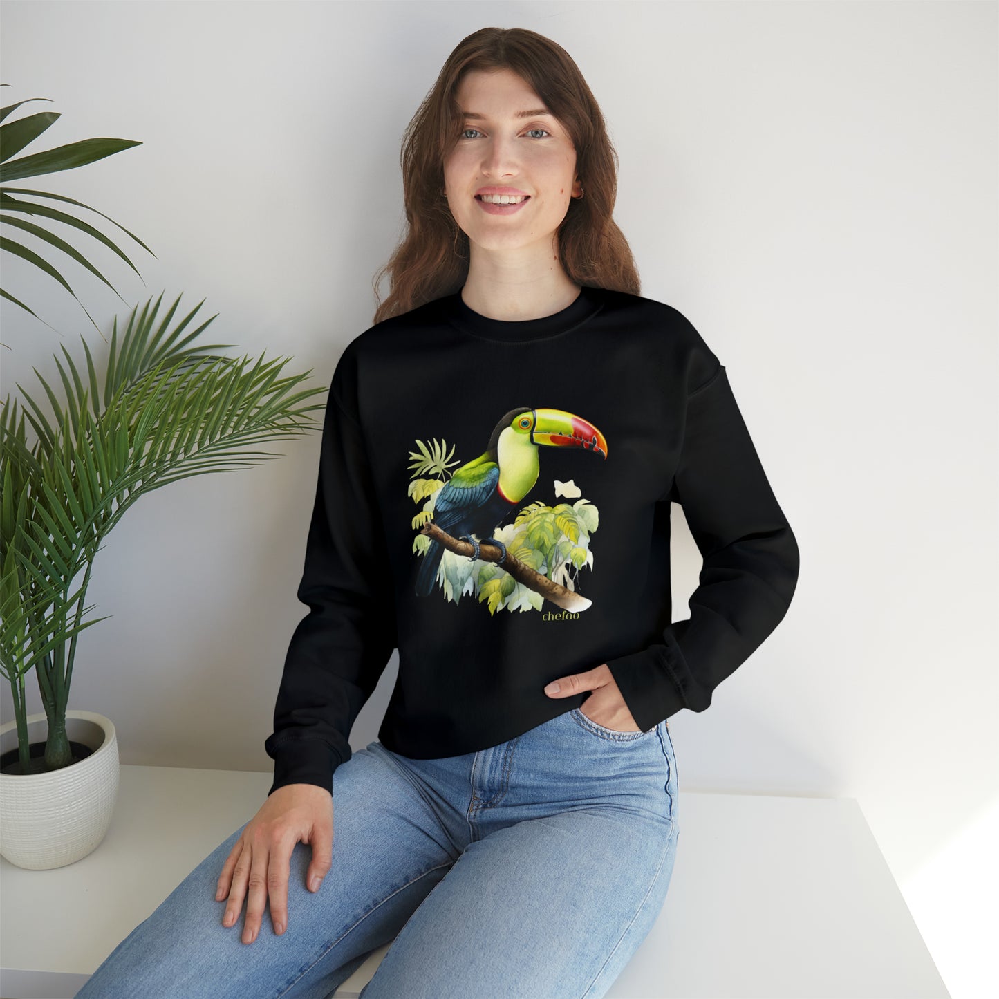 Keel Billed Toucan I, Unisex Heavy Blend Crewneck Sweatshirt