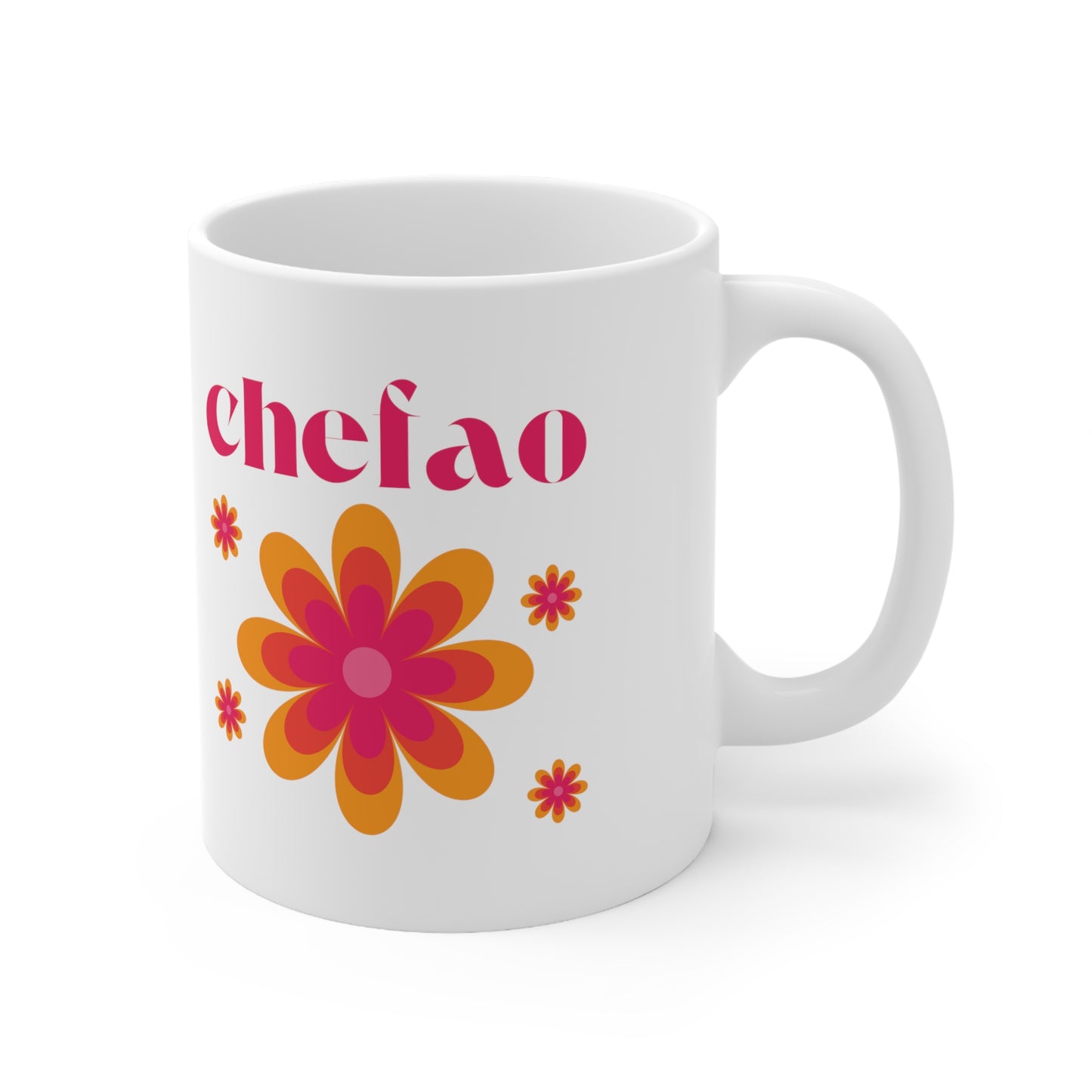 Chefao Retro II, White Coffee Mug, 11oz