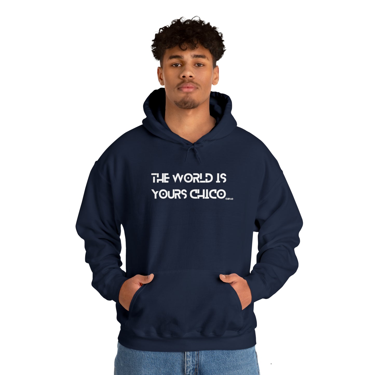 The World is Yours Chico, Unisex Heavy Blend Hooded Sweatshirt