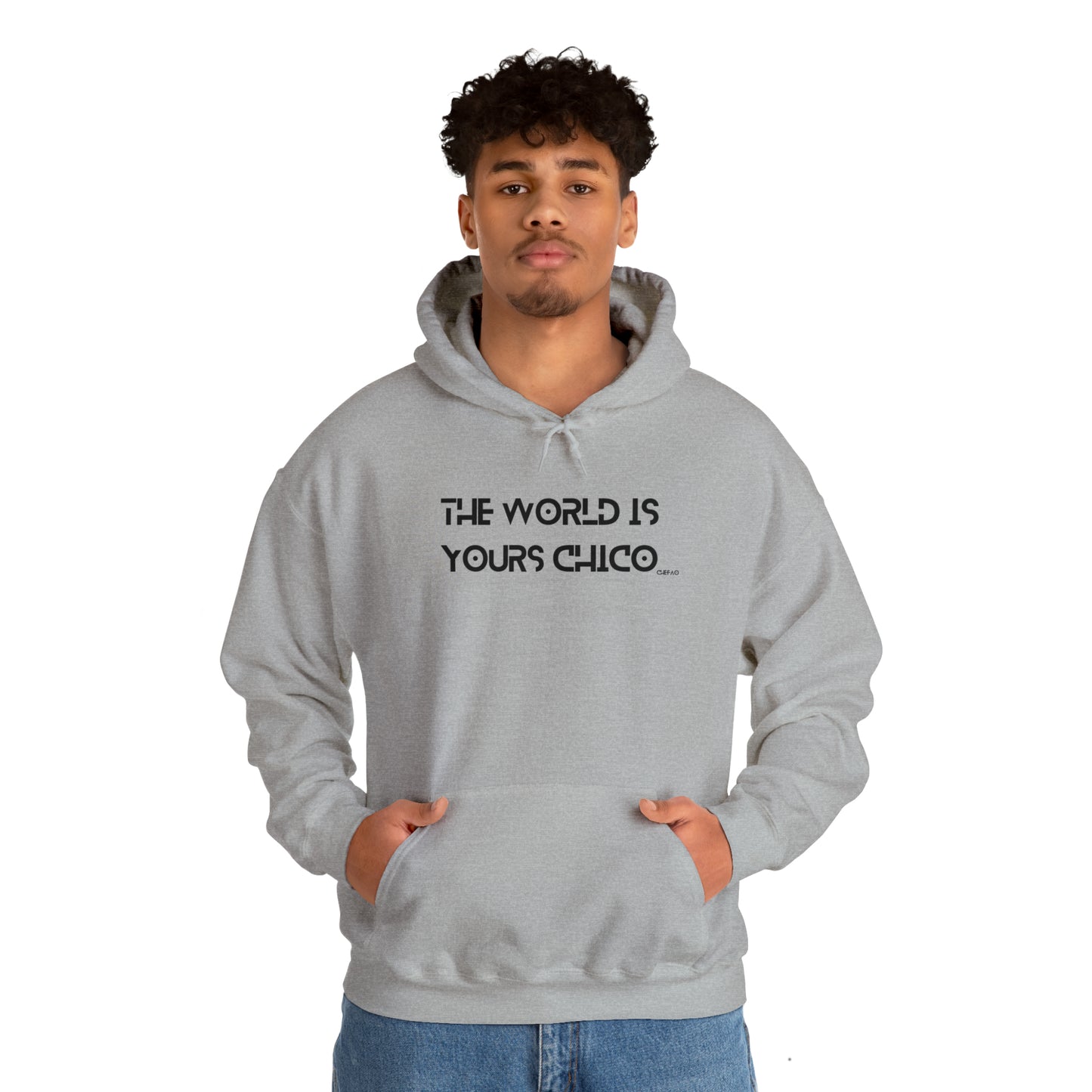 The World is Yours Chico, Unisex Heavy Blend Hooded Sweatshirt